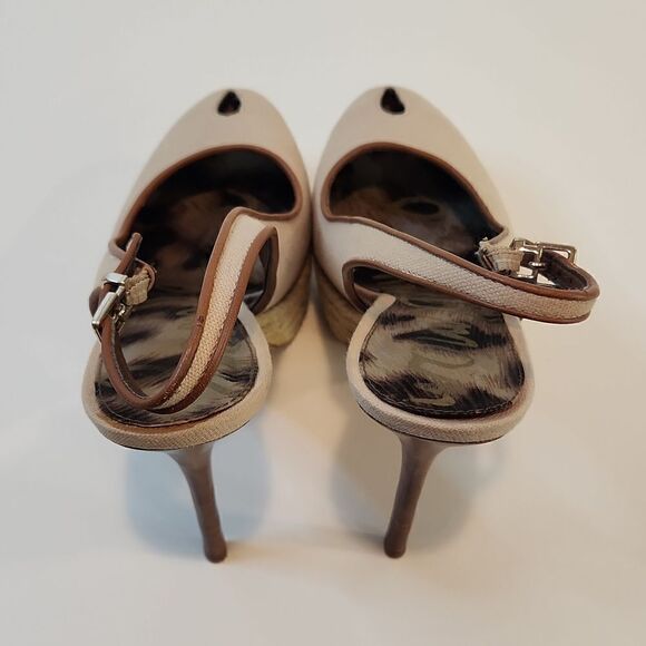 Sam Edelman Novato Slingback Heel Pumps Canvas Sand Jute Wrapped Women Sz 8.5M - Picture 5 of 15